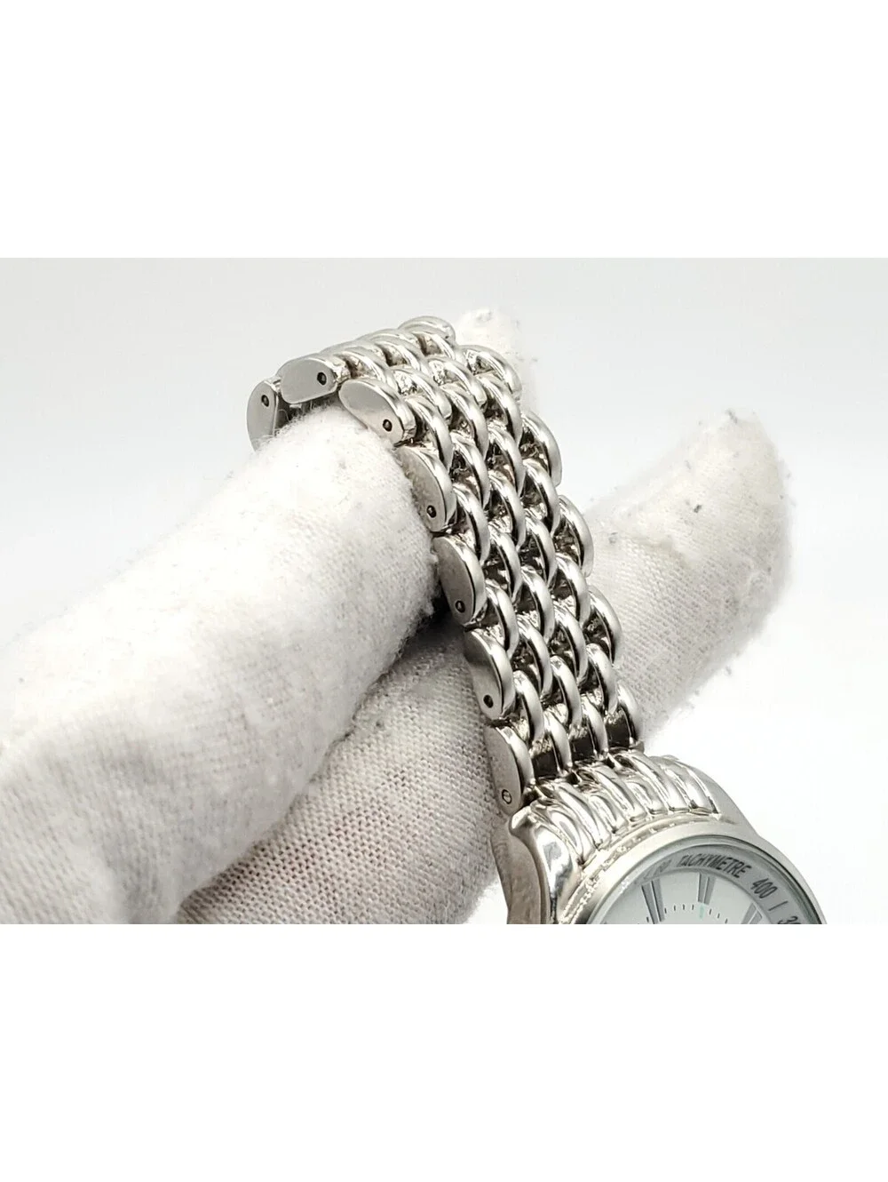 Strada Quartz Womens Watch New Battery Silver Tone Tachymetre White Dial 32mm